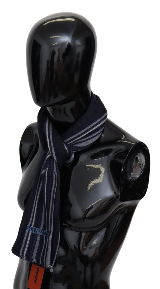 Missoni Woll-Seidenschal mit Streifen und Fransen in Multicolor