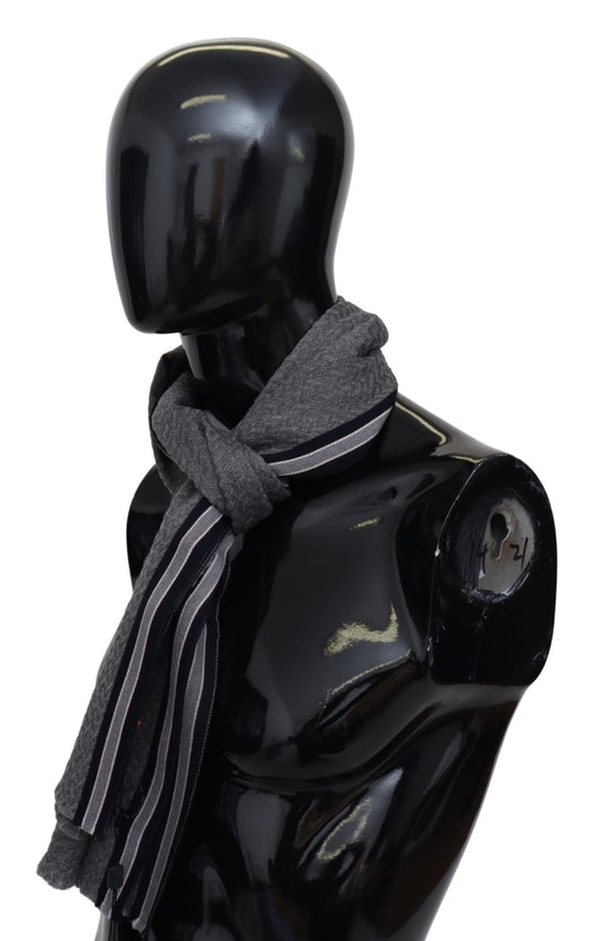 Missoni Wollschal mit Streifen und Fransen in Grau