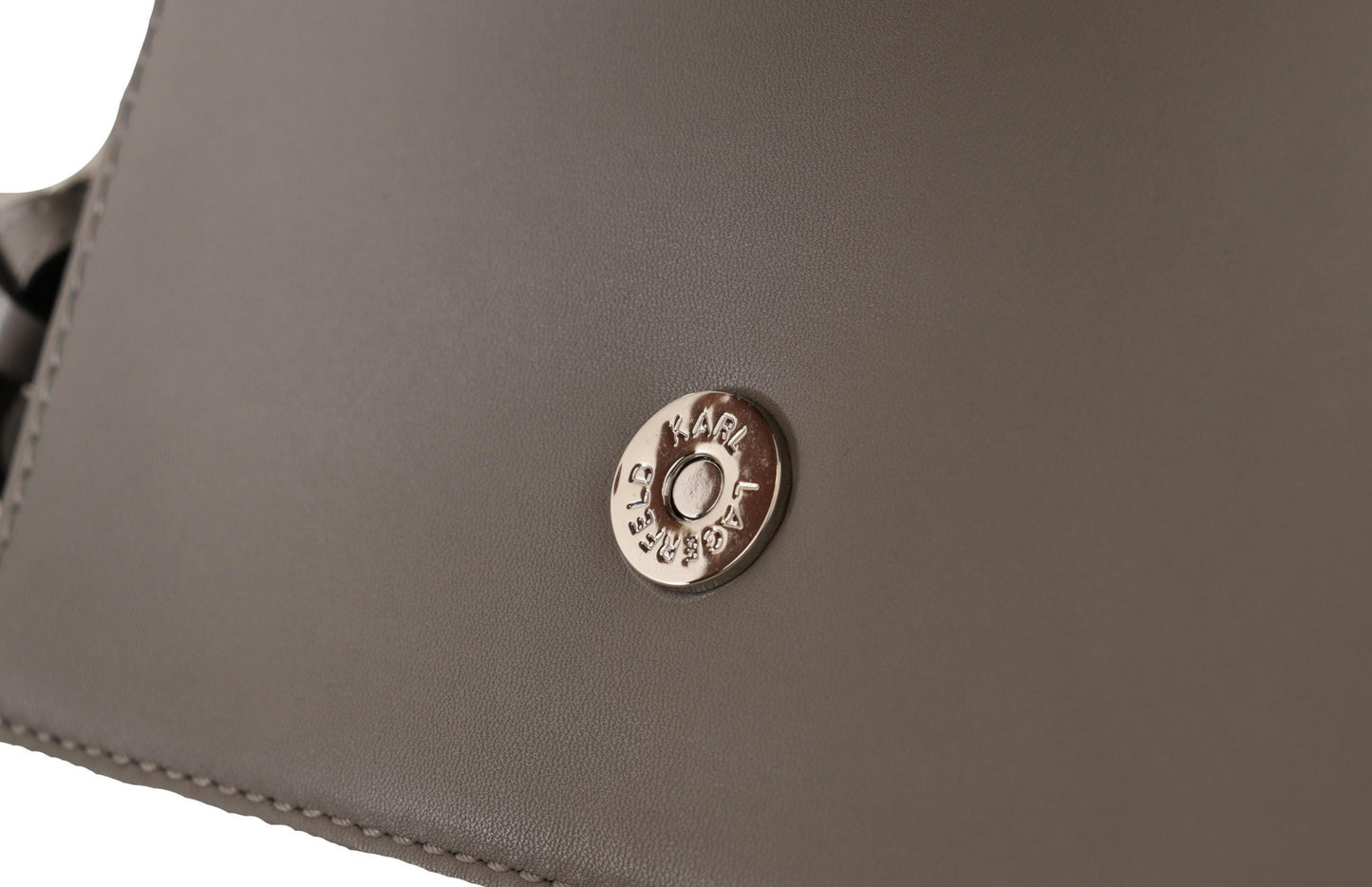 Karl Lagerfeld Crossbody Tasche K/KURL aus Leder in Hellgrau