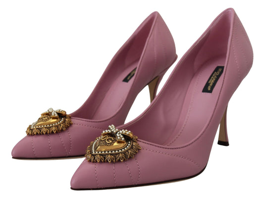 Dolce & Gabbana Damen Heels Pumps DEVOTION aus Leder in Pink