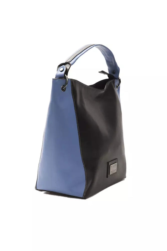 Pompei Donatella Schultertasche aus Leder in Schwarz