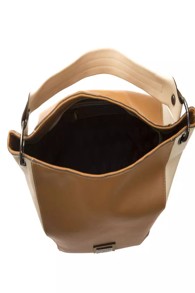 Pompei Donatella Schultertasche aus Leder in Braun