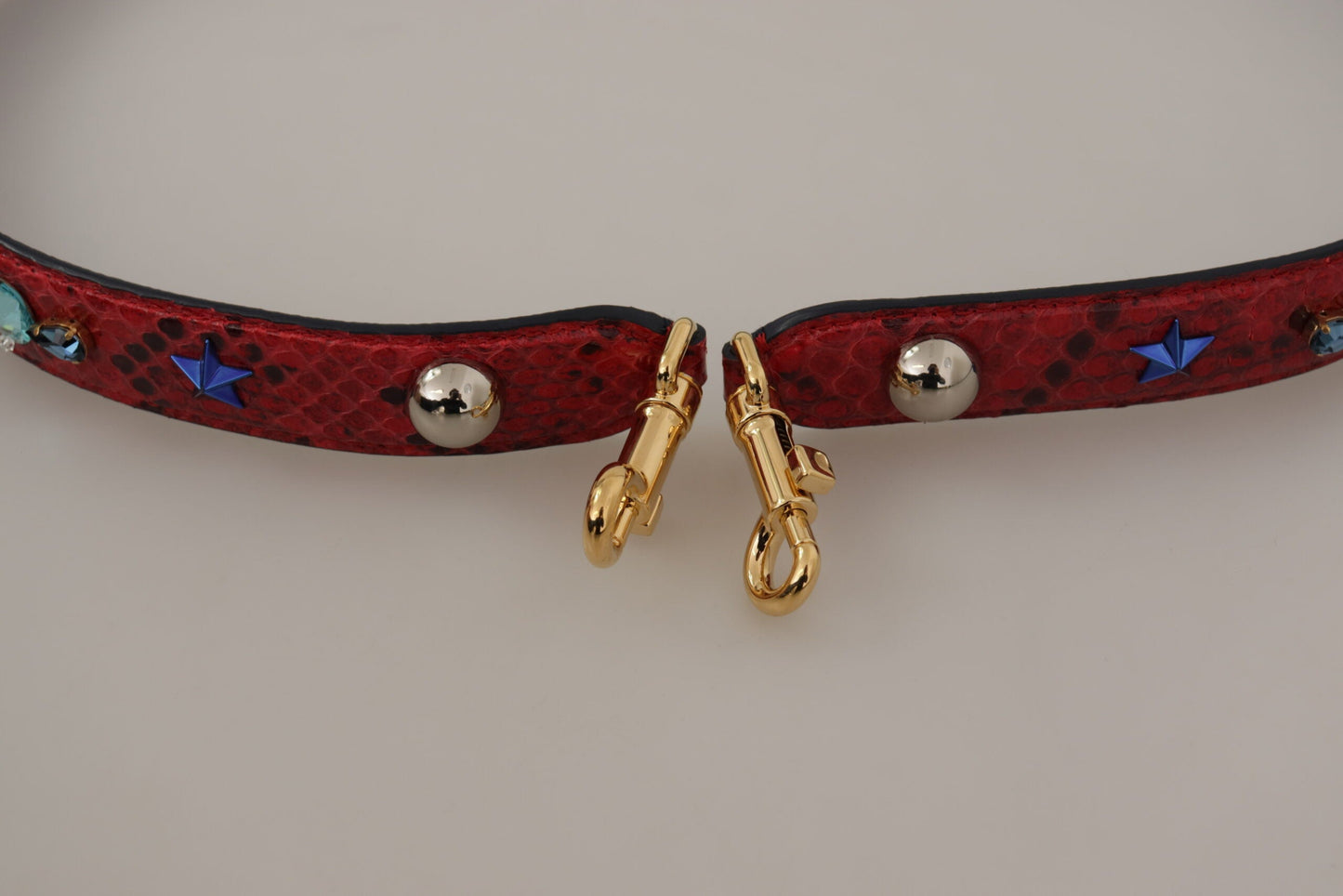 Dolce & Gabbana Schulterriemen aus exotischem Leder in Rot mit Kristall-Details