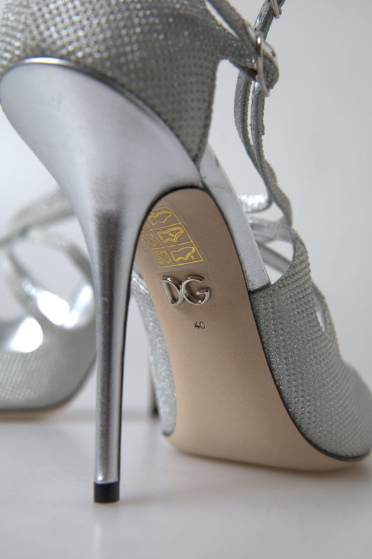 Dolce & Gabbana Sandaletten Pumps mit Schimmer-Effekt in Silber