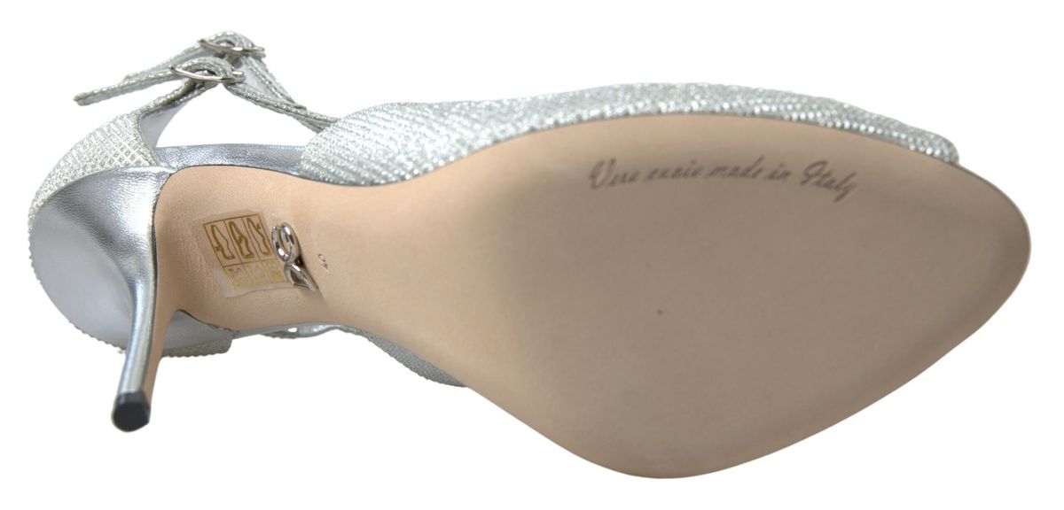 Dolce & Gabbana Sandaletten Pumps mit Schimmer-Effekt in Silber