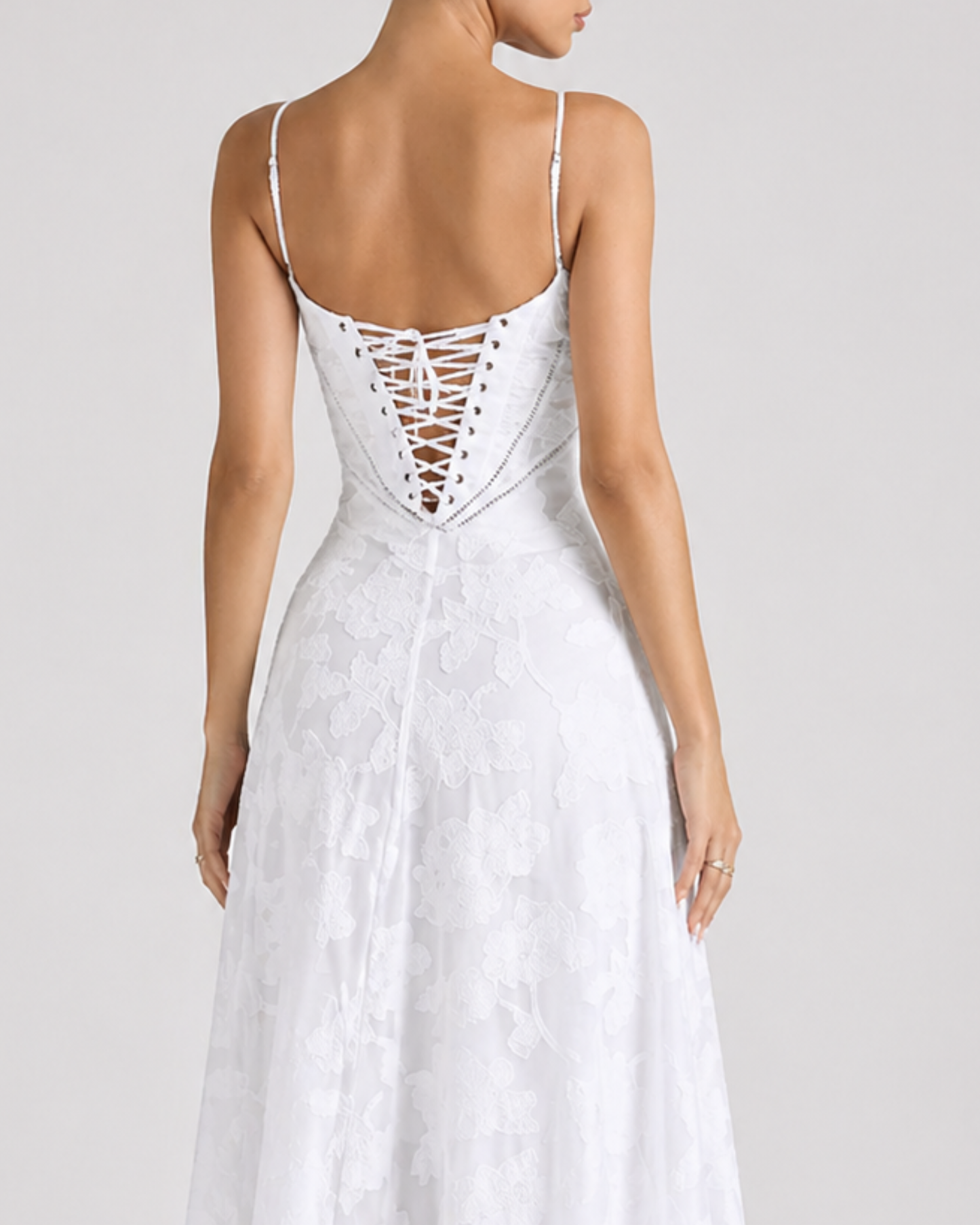 Spitzen Maxikleid mit Spaghettiträgern
