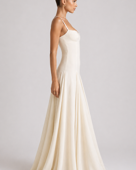 Fließendes Maxikleid mit Spaghettiträgern