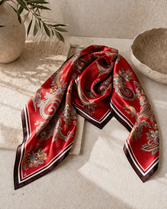 Damen Seidentuch Paisley Vintage Look Halstuch