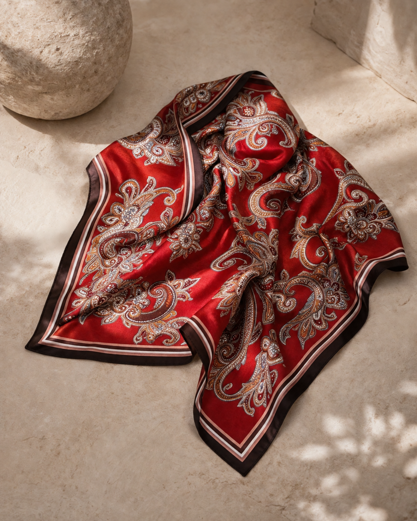 Damen Seidentuch Paisley Vintage Look Halstuch
