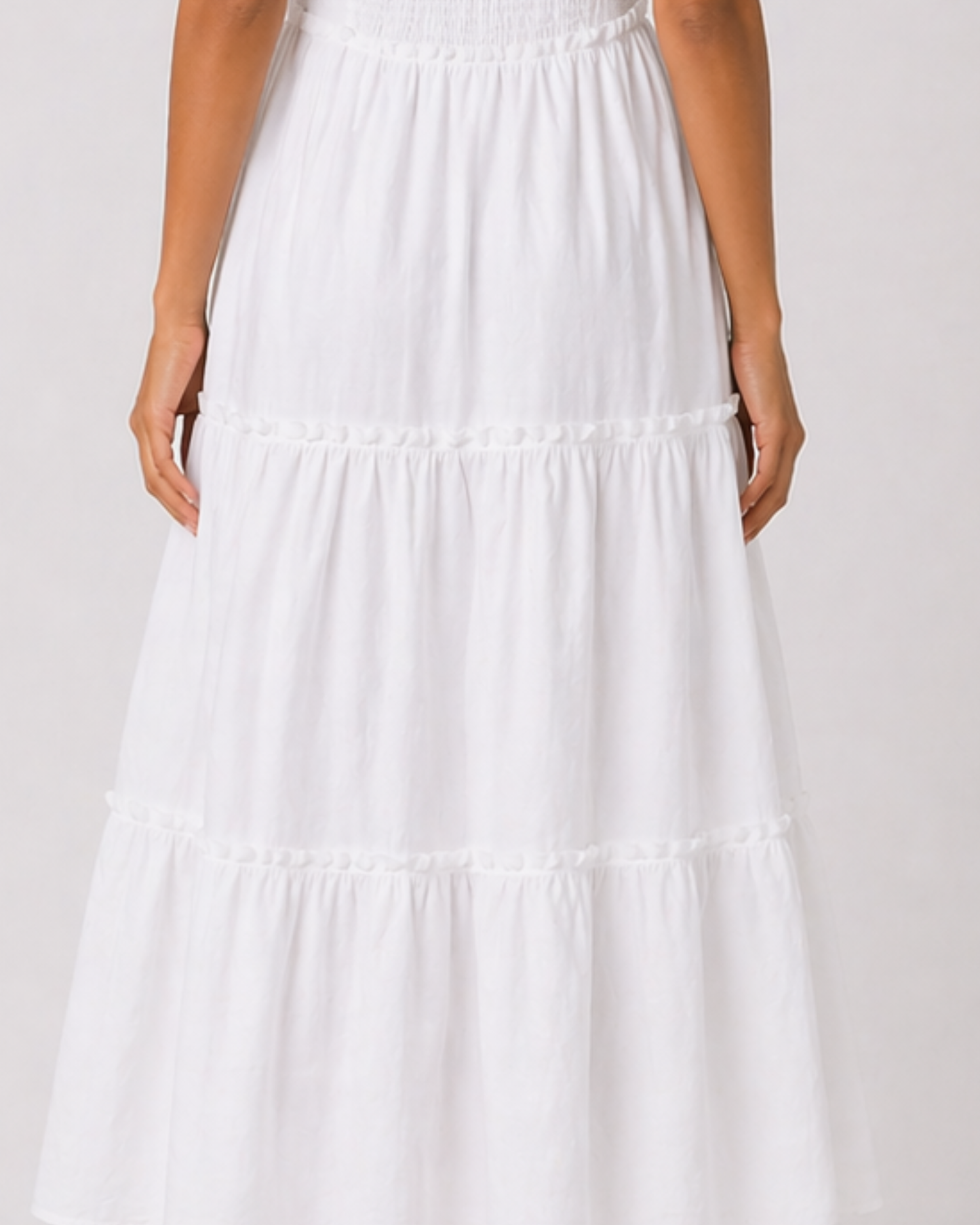 Damen Midi Kleid mit Stufenrock Sommerkleid
