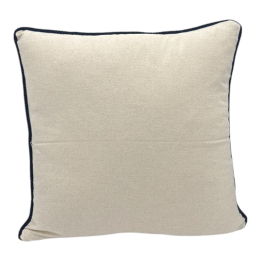 Dekokissen mit Punch Stickerei - Marine - Steuerrad - 43 x 43cm