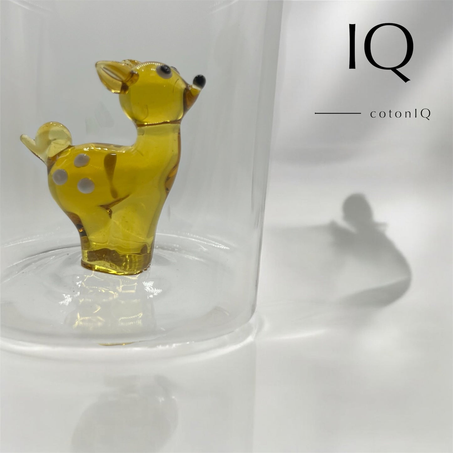 Glastasse mit 3D-Figur – Reh – 380 ml