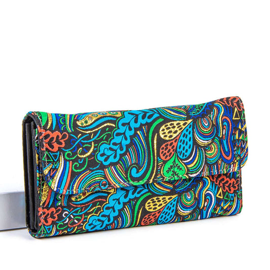 Geldbörse mit Druckknopfverschluss - Flores Picti - 19x10x3,5cm