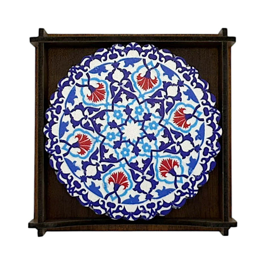 Holz-Untersetzer - 6er Set - Nelke - 9cm