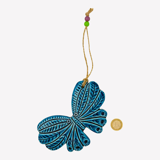 Keramik Wanddeko - Schmetterling - Hellblau - 15x10x2cm