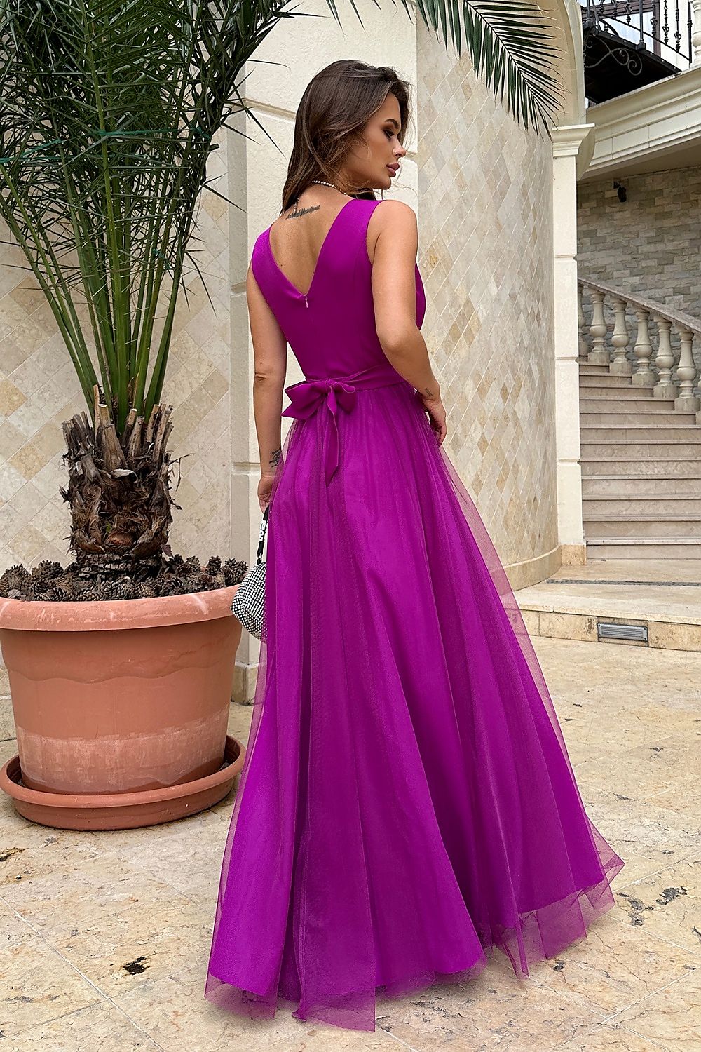 Langes Kleid model 192639 Bicotone
