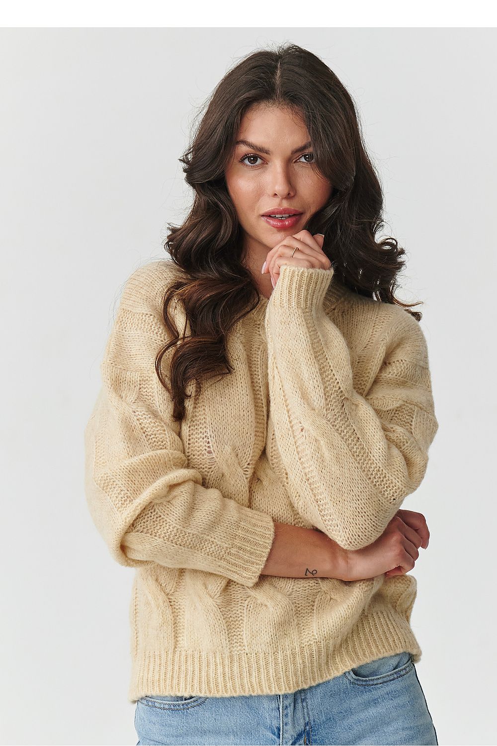 Pullover model 217363 Makadamia
