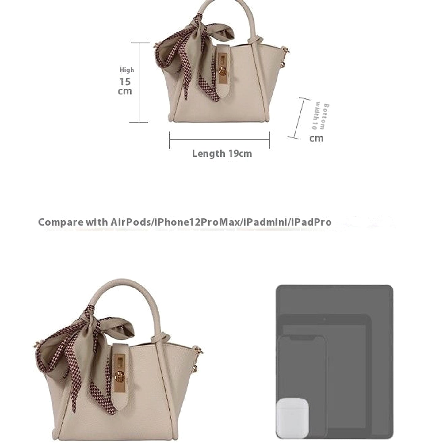 CityEdit™ – Litchi Luxe Tote with Scarf Handle