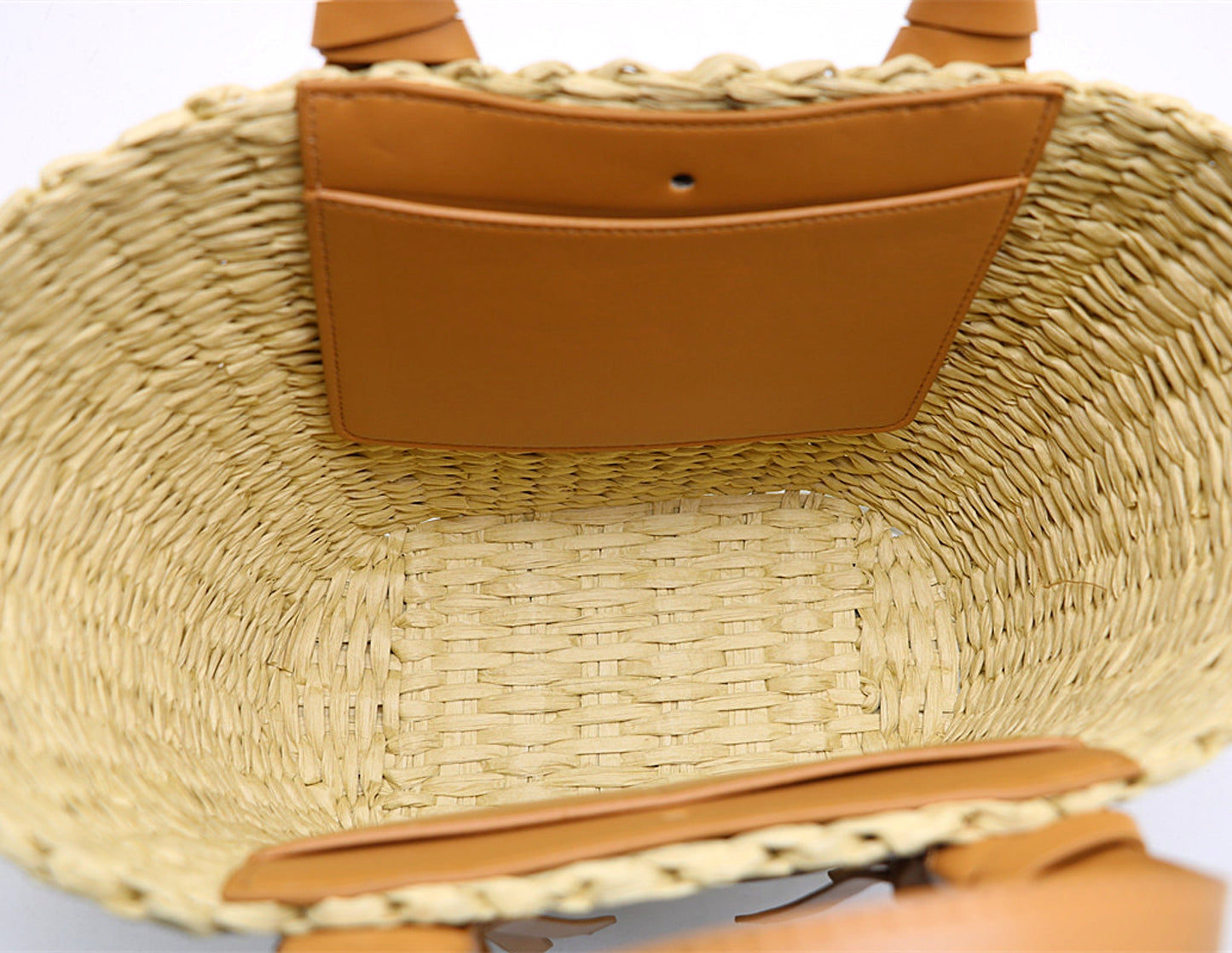 Damen Strohtasche mit Knotenhenkeln