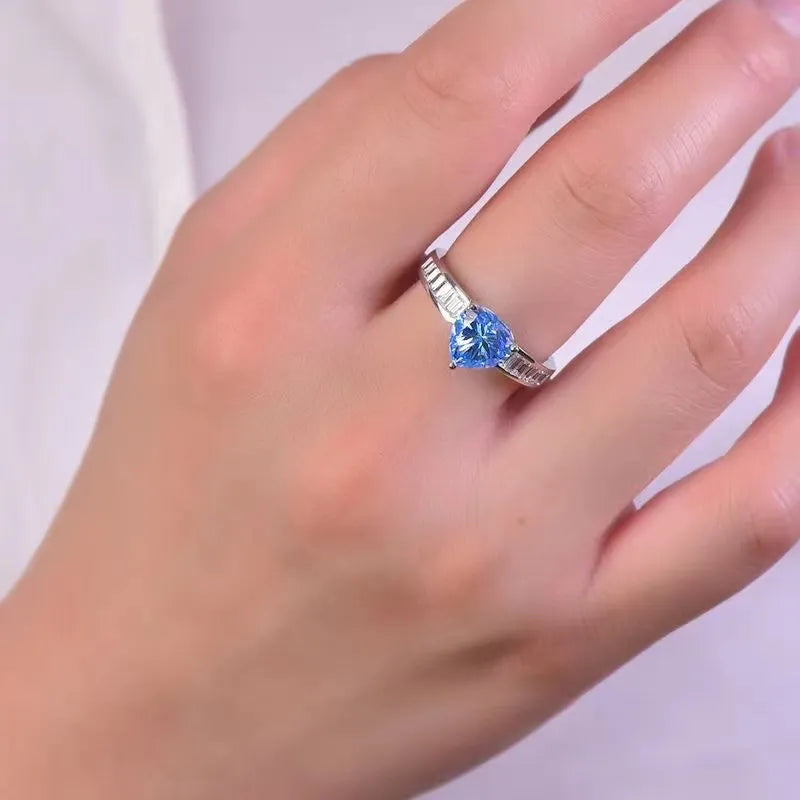 Damen Ring mit 2 Karat Moissanit aus 925 Sterling Silber