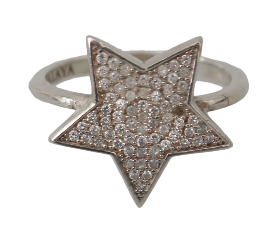 Nialaya Damen Ring aus Sterlingsilber in Silber mit klaren CZ-Kristallen