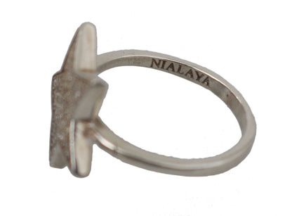 Nialaya Damen Ring aus Sterlingsilber in Silber mit klaren CZ-Kristallen