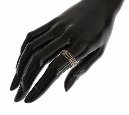 Nialaya Damen Ring aus Sterlingsilber in Silber mit schwarzen CZ-Kristallen