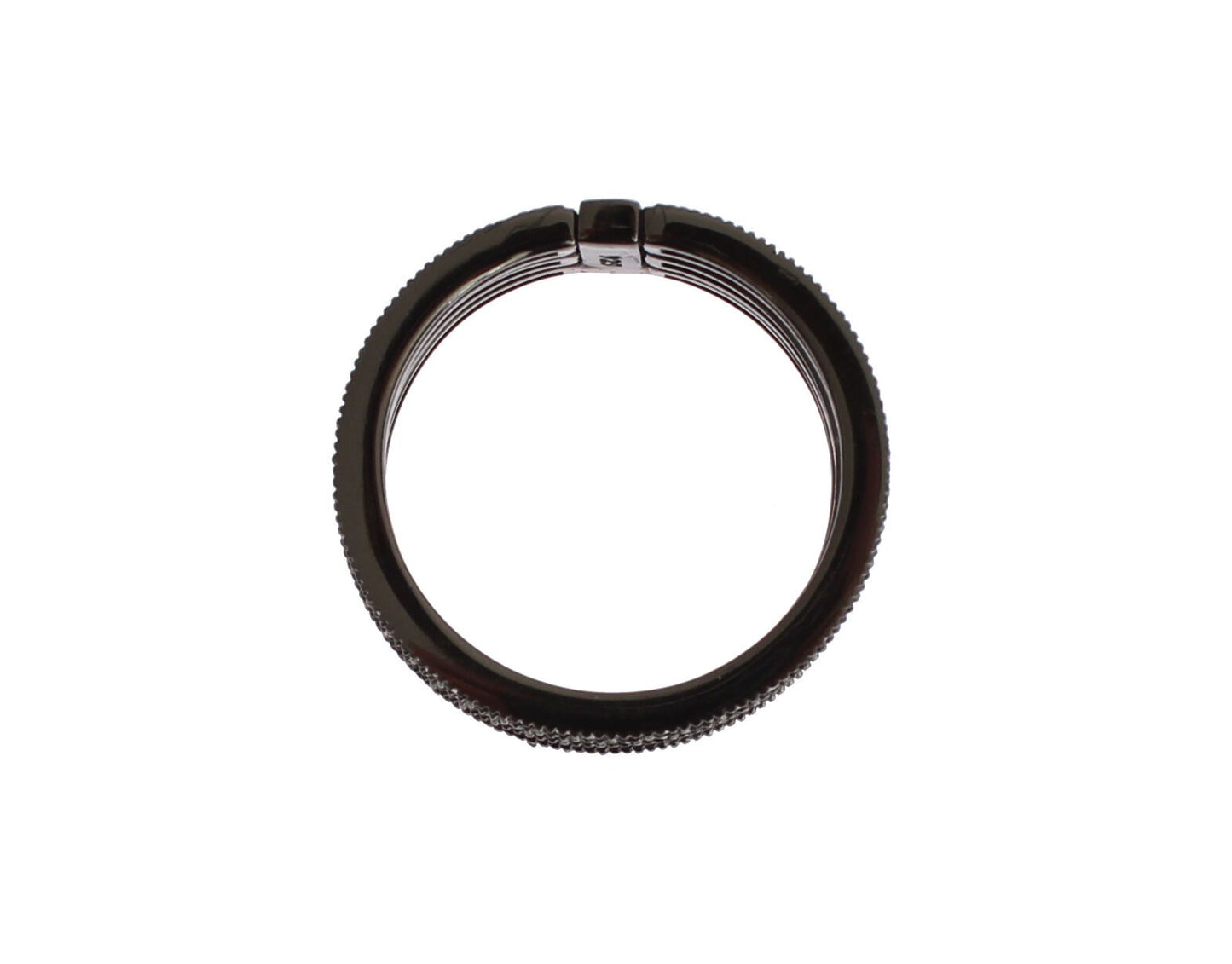 Nialaya Damen Ring aus schwarzem rhodiniertem Sterlingsilber mit CZ-Kristallen
