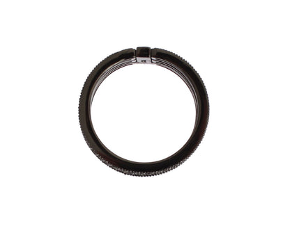 Nialaya Damen Ring aus schwarzem rhodiniertem Sterlingsilber mit CZ-Kristallen