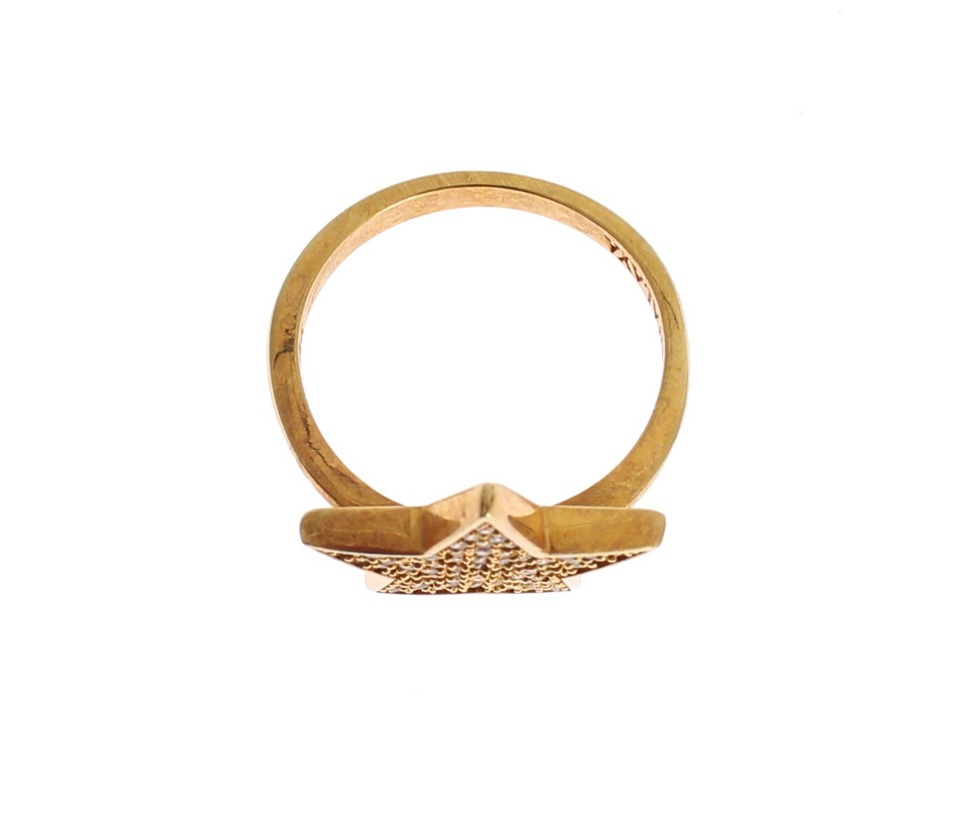 Nialaya Damen Ring aus vergoldetem Sterlingsilber in Gold mit klaren CZ-Kristallen