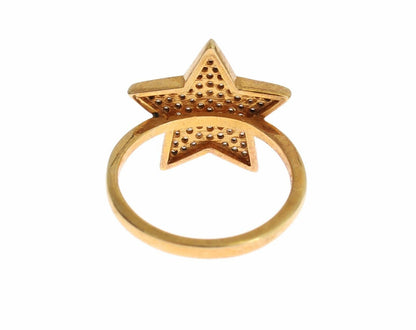 Nialaya Damen Ring aus vergoldetem Sterlingsilber in Gold mit klaren CZ-Kristallen