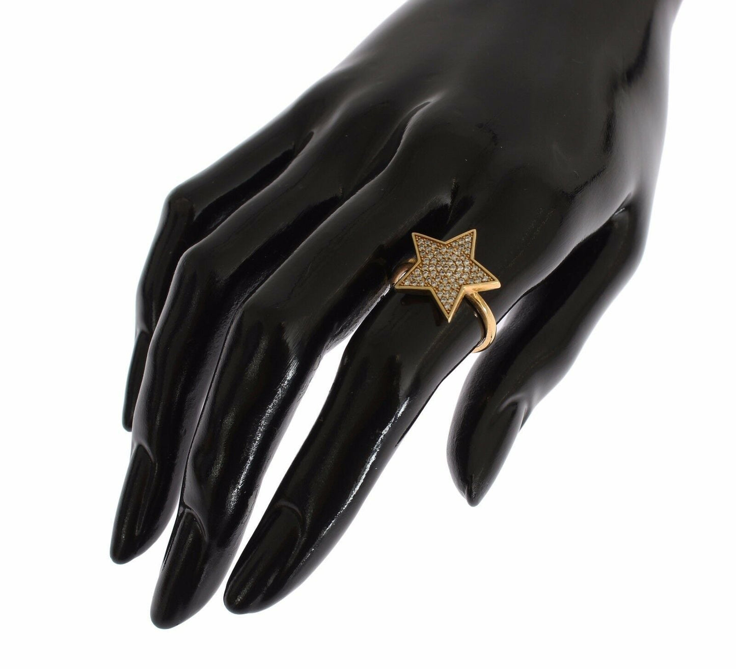 Nialaya Damen Ring aus vergoldetem Sterlingsilber in Gold mit klaren CZ-Kristallen
