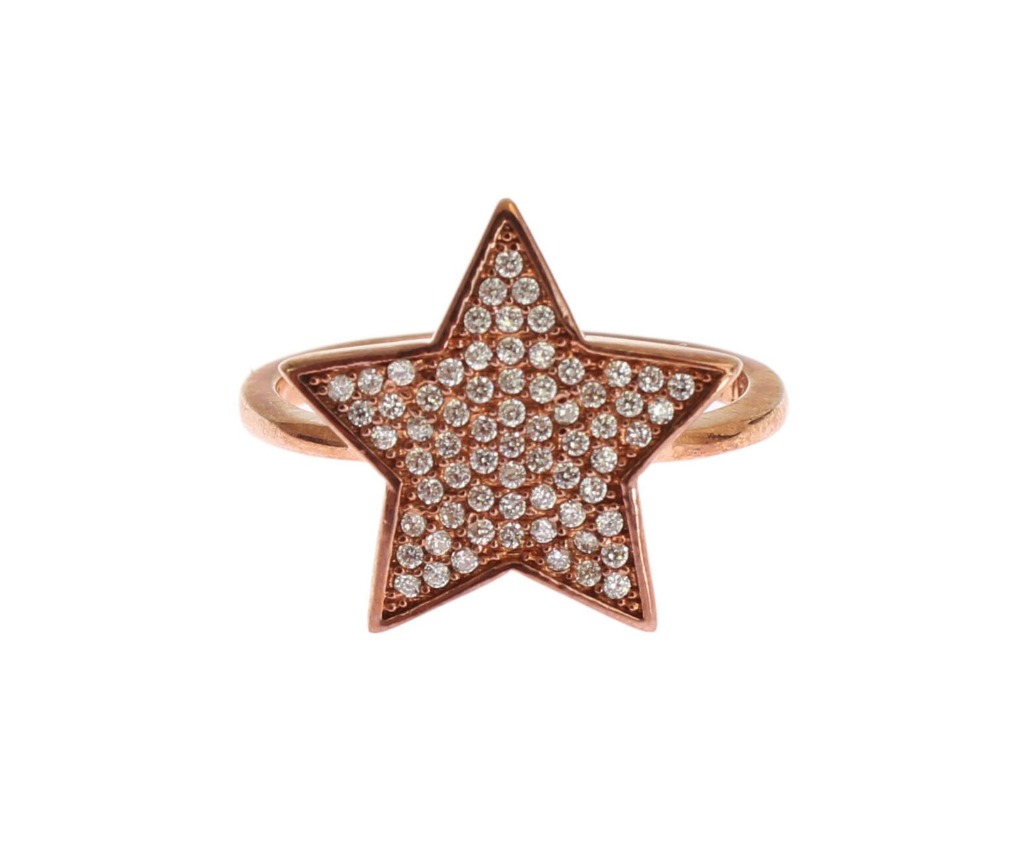 Nialaya Damen Ring aus rosévergoldetem Sterlingsilber in Pink mit klaren CZ-Kristallen