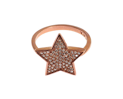 Nialaya Damen Ring aus rosévergoldetem Sterlingsilber in Pink mit klaren CZ-Kristallen