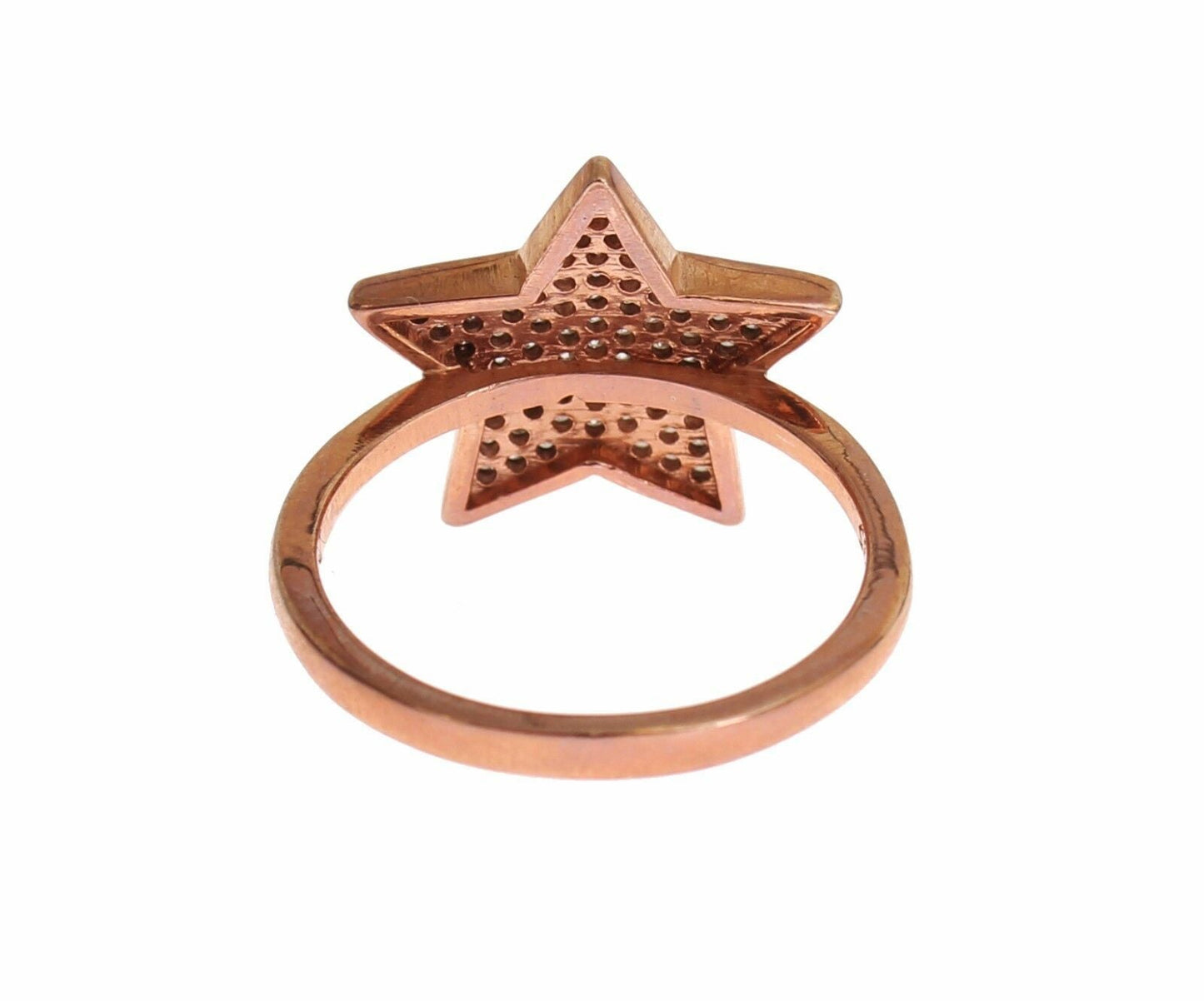 Nialaya Damen Ring aus rosévergoldetem Sterlingsilber in Pink mit klaren CZ-Kristallen
