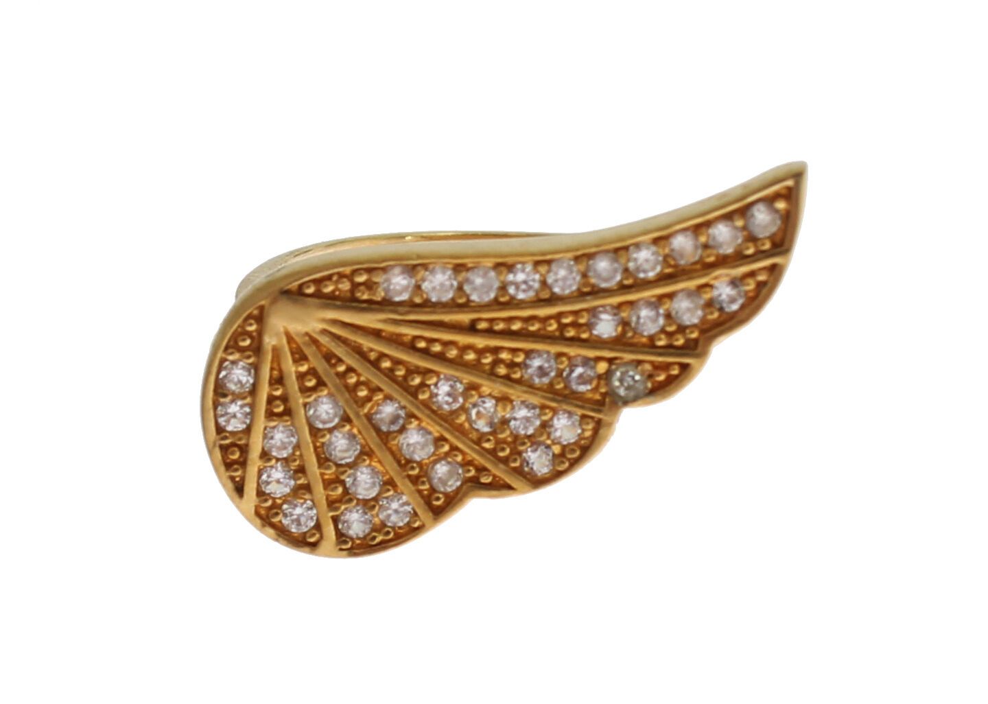 Nialaya Damen Ring aus vergoldetem Sterlingsilber in Gold mit klaren CZ-Kristallen