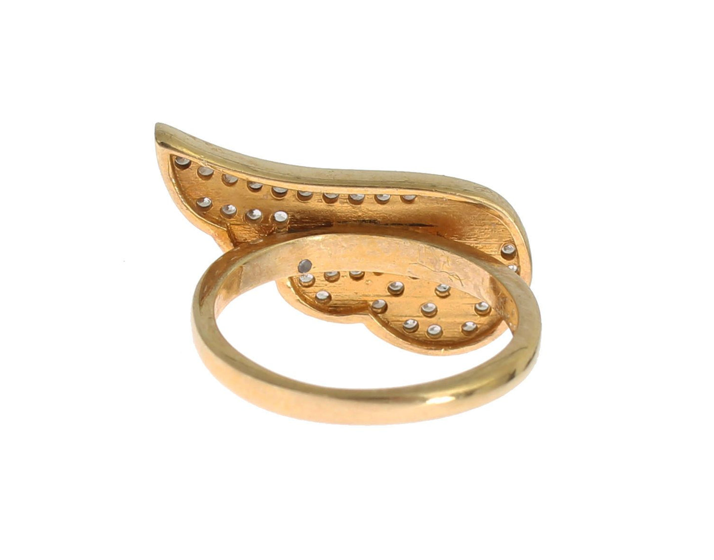 Nialaya Damen Ring aus vergoldetem Sterlingsilber in Gold mit klaren CZ-Kristallen