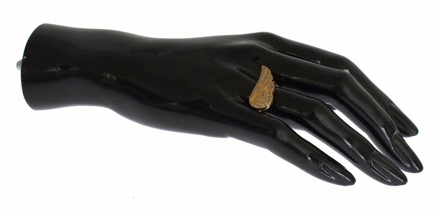 Nialaya Damen Ring aus vergoldetem Sterlingsilber in Gold mit klaren CZ-Kristallen