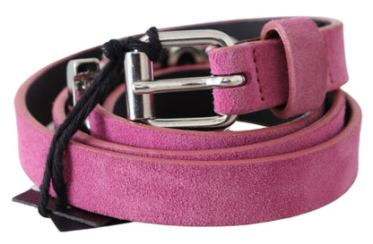 Just Cavalli Taillengürtel aus Leder in Fuchsia Pink mit silberfarbener Schließe