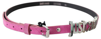 Just Cavalli Taillengürtel aus Leder in Fuchsia Pink mit silberfarbener Schließe