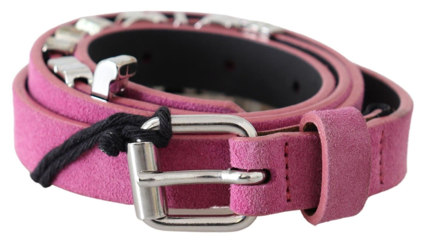 Just Cavalli Taillengürtel aus Leder in Fuchsia Pink mit silberfarbener Schließe