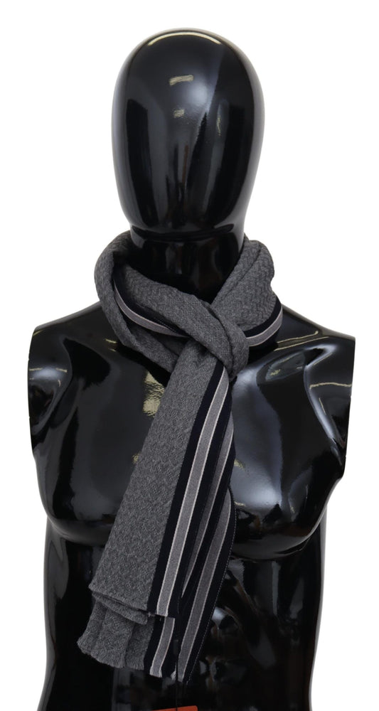 Missoni Wollschal mit Streifen und Fransen in Grau