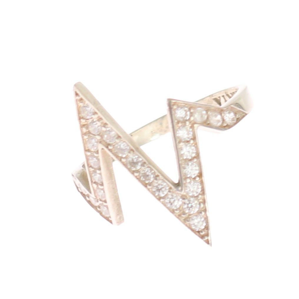 Nialaya Damen Ring aus Sterlingsilber in Silber mit klaren CZ-Kristallen