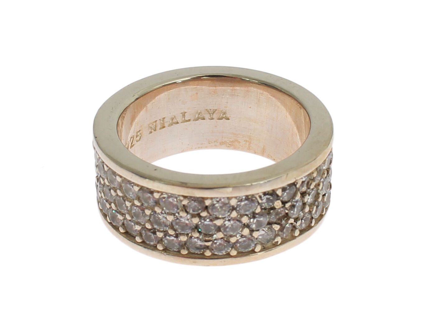 Nialaya Damen Ring aus Sterlingsilber in Silber mit klaren CZ-Kristallen