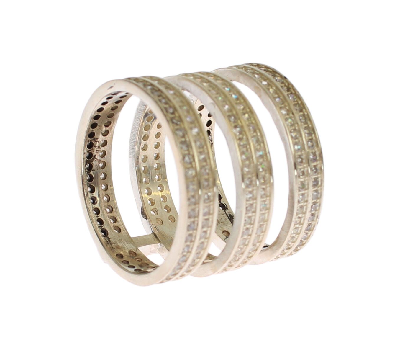 Nialaya Damen Ring aus Sterlingsilber in Silber mit klaren CZ-Kristallen