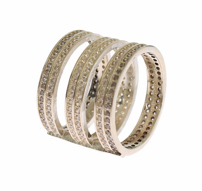 Nialaya Damen Ring aus Sterlingsilber in Silber mit klaren CZ-Kristallen