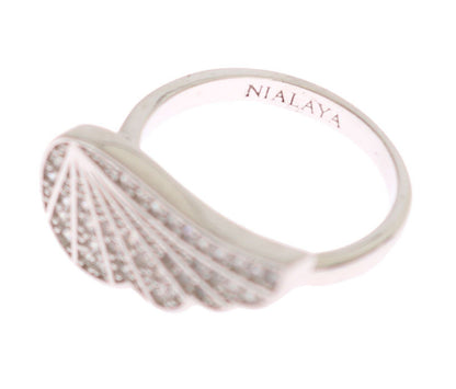 Nialaya Damen Ring aus Sterlingsilber in Silber mit CZ-Kristallen