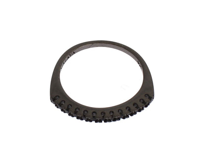 Nialaya Damen Ring aus Sterlingsilber in Schwarz mit CZ-Kristallen