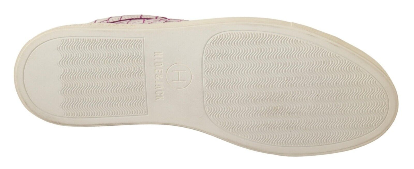 Hide & Jack Mid-Cut Sneaker aus Leder in Weiß und Bordeaux