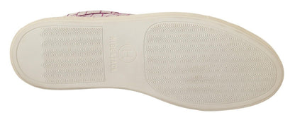 Hide & Jack Mid-Cut Sneaker aus Leder in Weiß und Bordeaux